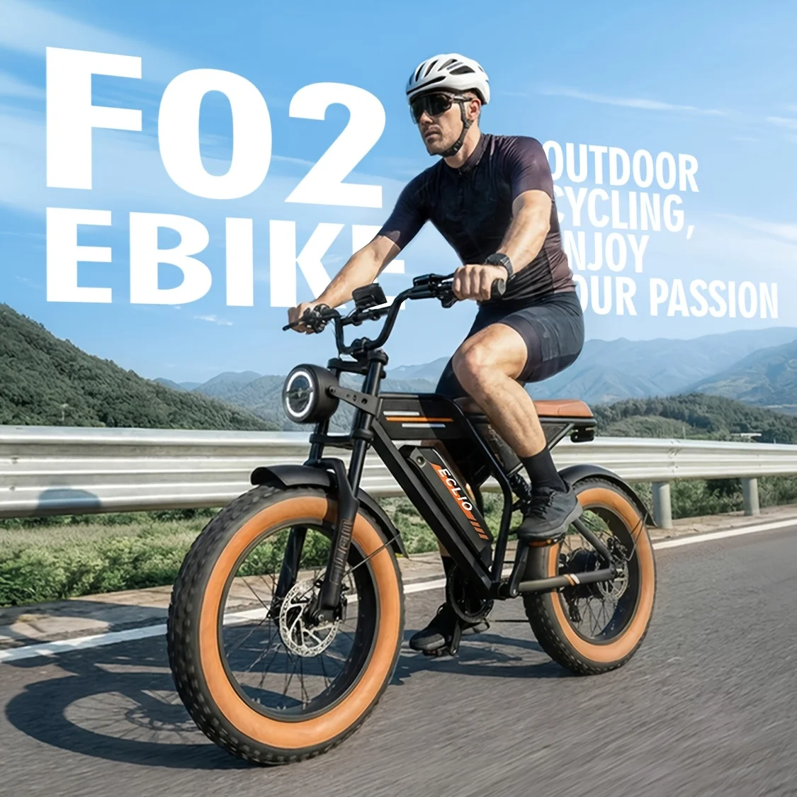 

F02 Mountain Electric Bike For Adults 20 Mph, 749W Motor Electric Bike For Men, 80 Miles Ebike Moped Style, 48V Removable Batter