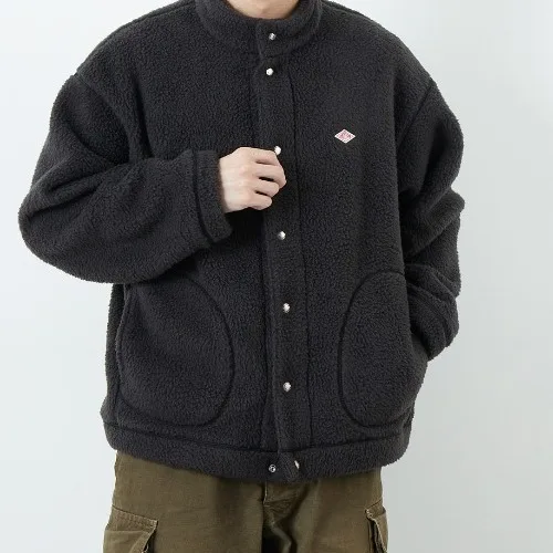 

DANTON lamb wool loose stand-up collar fleece men's thickened thermal jacket