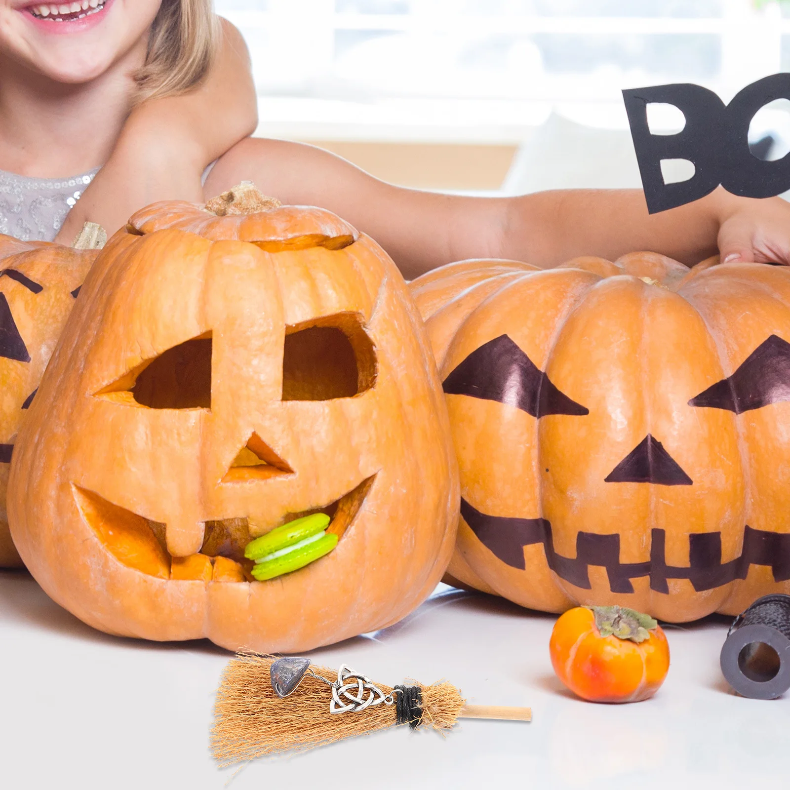 مكنسة صغيرة الدعامة هالوين الساحرة ديكور زي إمدادات الحفلات كابينة تصوير ملحق مكنسة صغيرة زخرفة لتزيين المهرجان #3