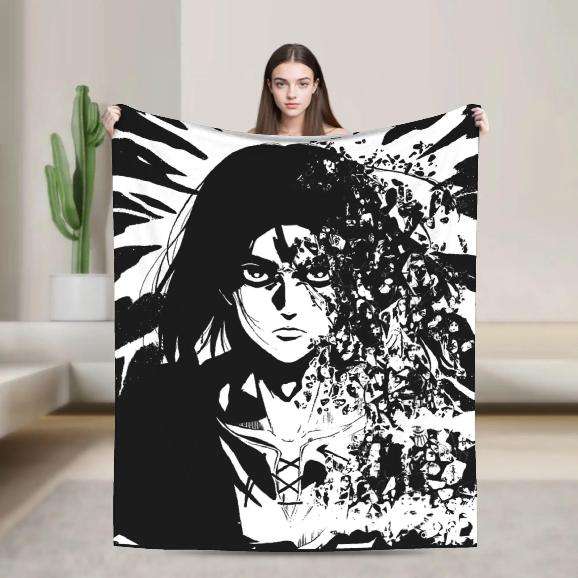 Attacks On Titans Anime Super Soft Blanket  Students Plush Throw Blanket Street Trend Outdoor Flannel Bedspread Sofa Bed Cover