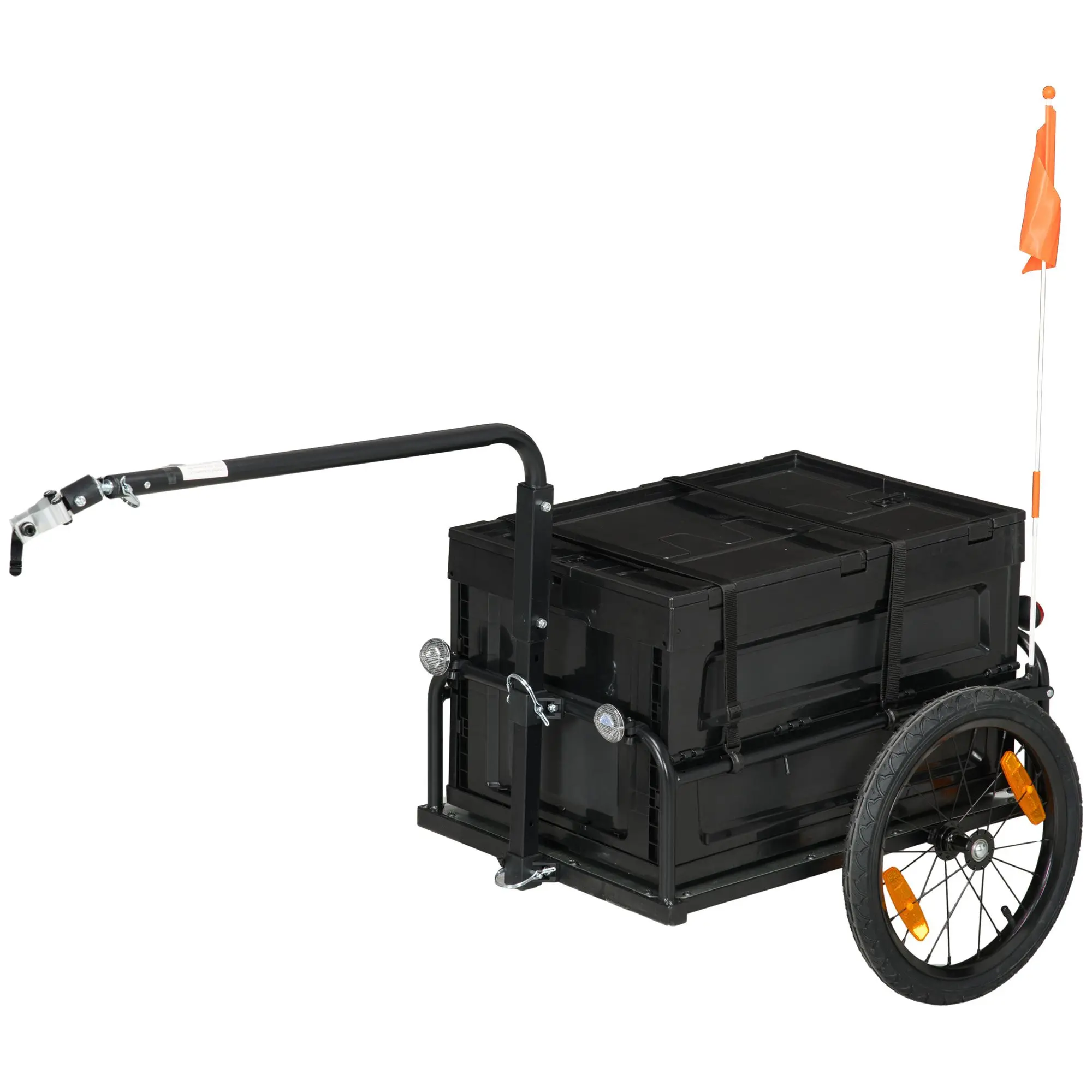 Women's Steel Bottom Bicycle Cargo Trailer Removable Storage Box Folding Frame for Bike Transport Model D0100XF35T6 D010275XP4X