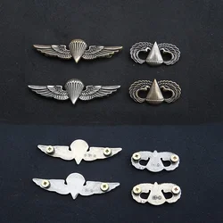 Brass Wings Badge Shield Leather Coat Hat Decorative Buckle Screw Back DIY Conchos Clothing Accessories