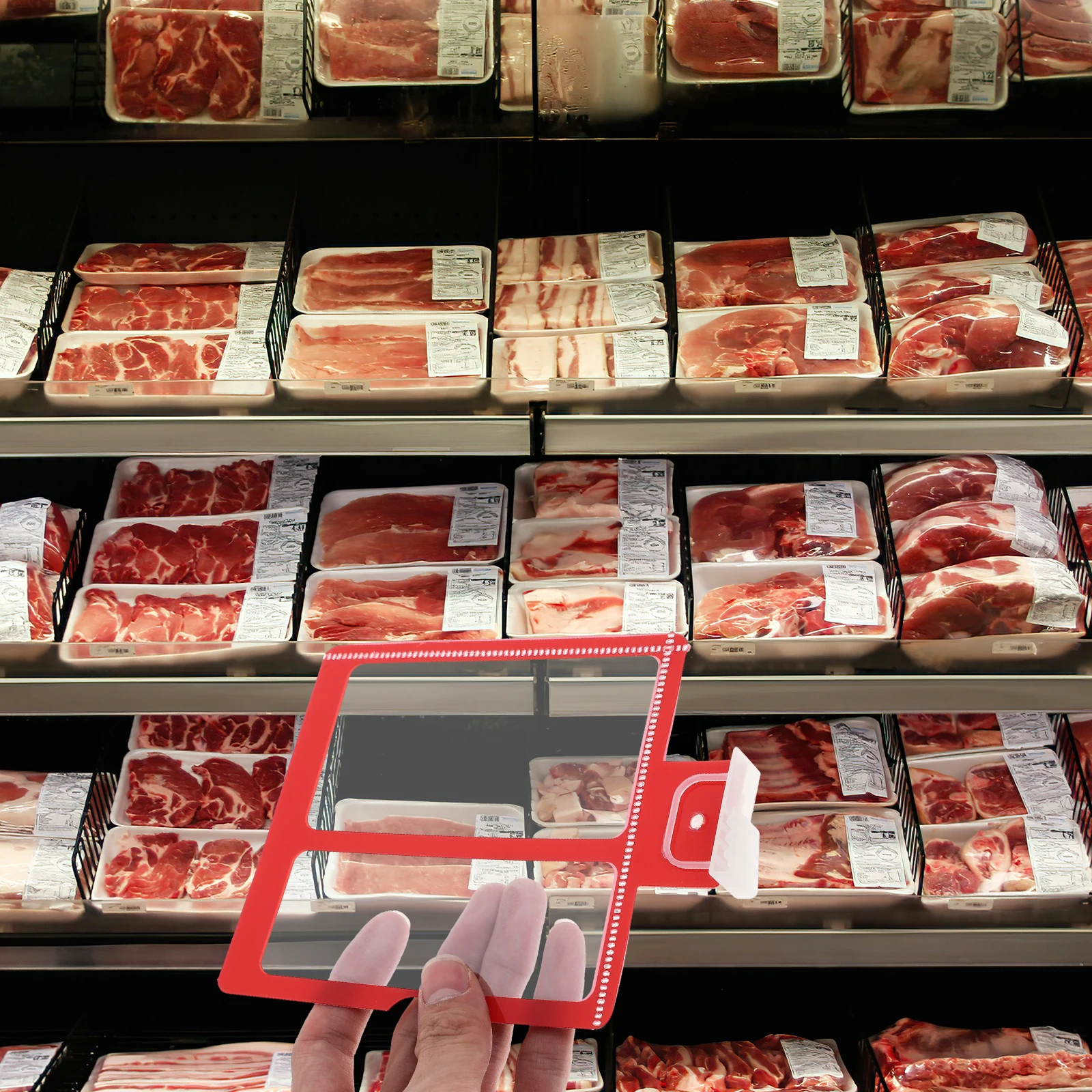 

Tabs Label Sign Clips for Retail Display Signs Shelves Rotatable Merchandise Holder Red Multi-function Holders