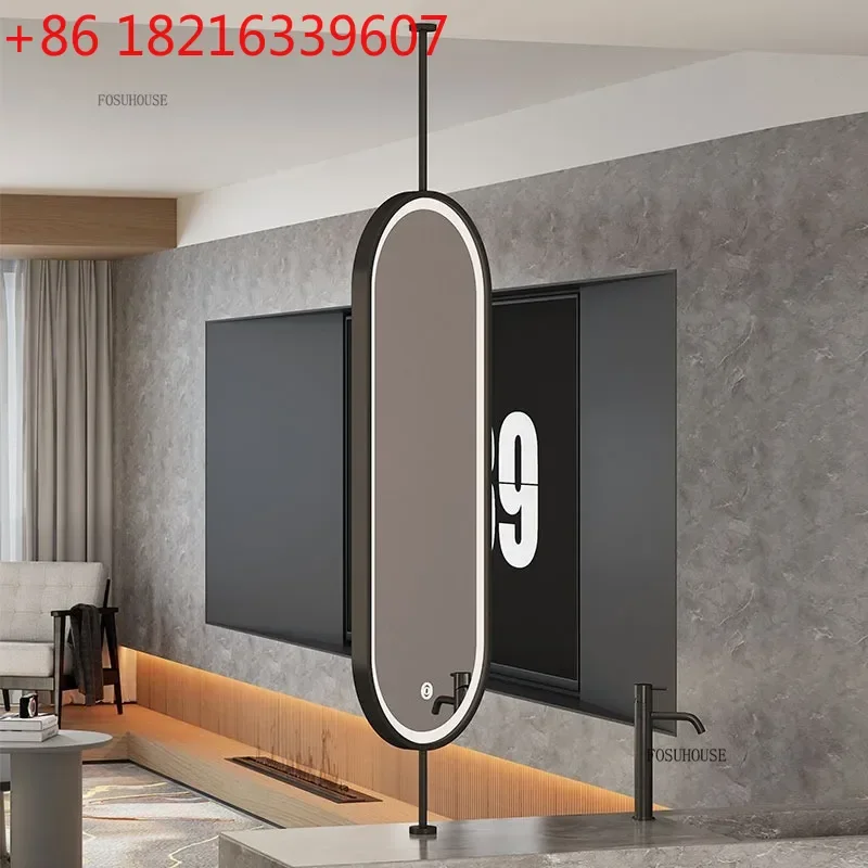 YAO Modern Design Mirrors Upper and Lower Suspension Rods Oval Mirror Hotel Ceiling Hanging Mirrors Bathroom Dressing Mirror b