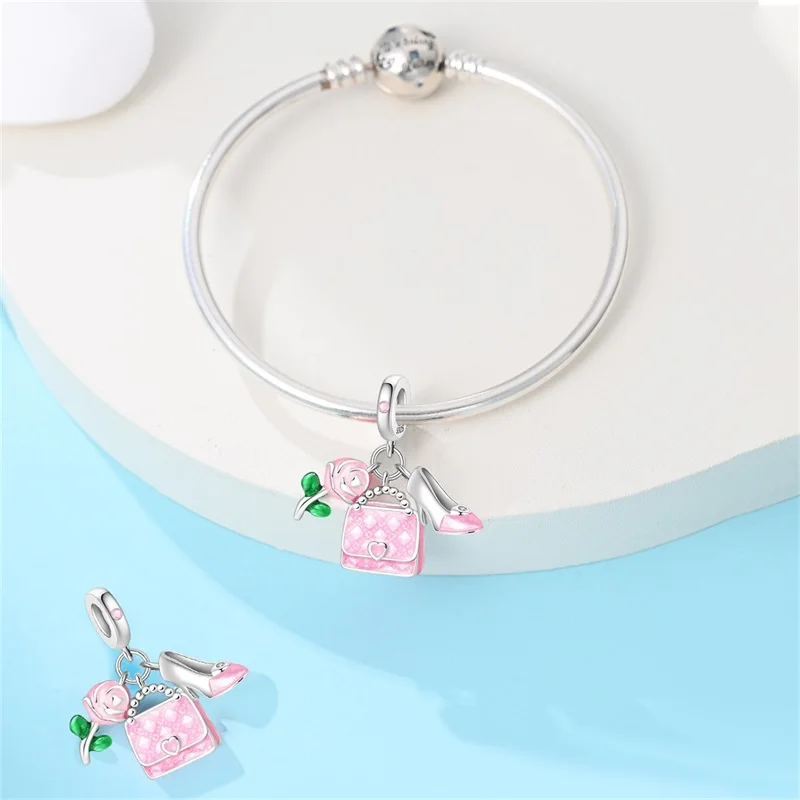 New 925 Sterling Silver Tea Party Princess Series Charms Beads Fit 3mm 925 Original Bracelet Fine DIY Jewelry Birthday Gift