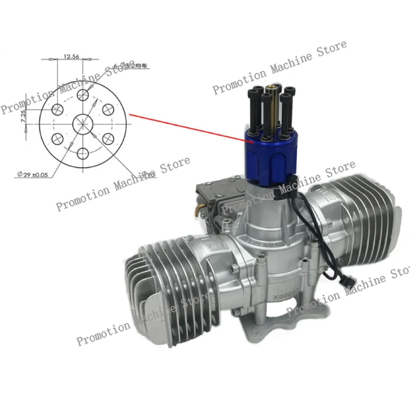 محرك الغاز المعدني الأصلي DLE130 DLE 130 CC لنموذج طائرة التحكم اللاسلكي، DLE130CC، 130، DLE-130CC، العنصر الساخن، قطعة واحدة
