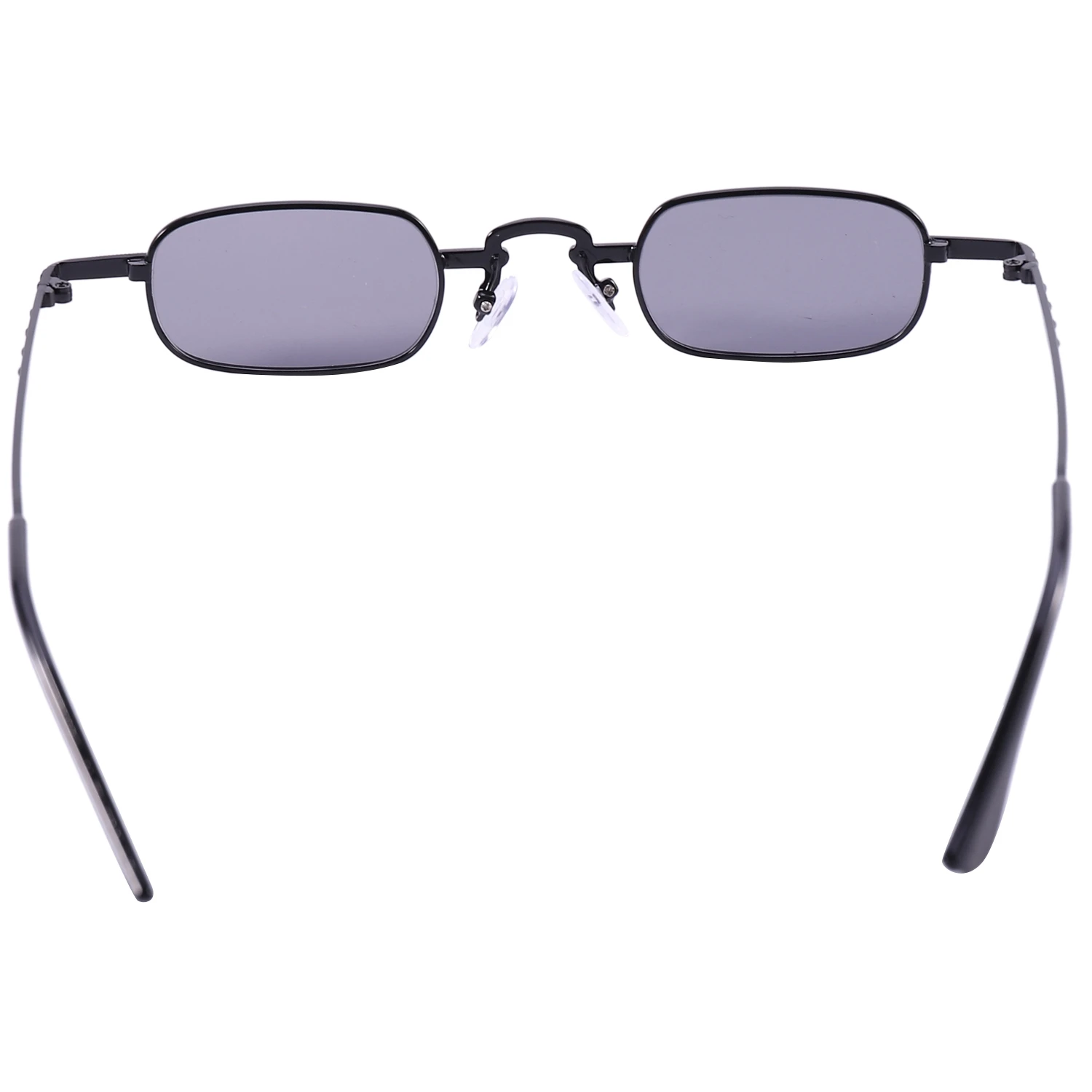 Lunettes de soleil rétro punk pour femmes, lunettes carrées transparentes, monture en métal, noir et gris noir