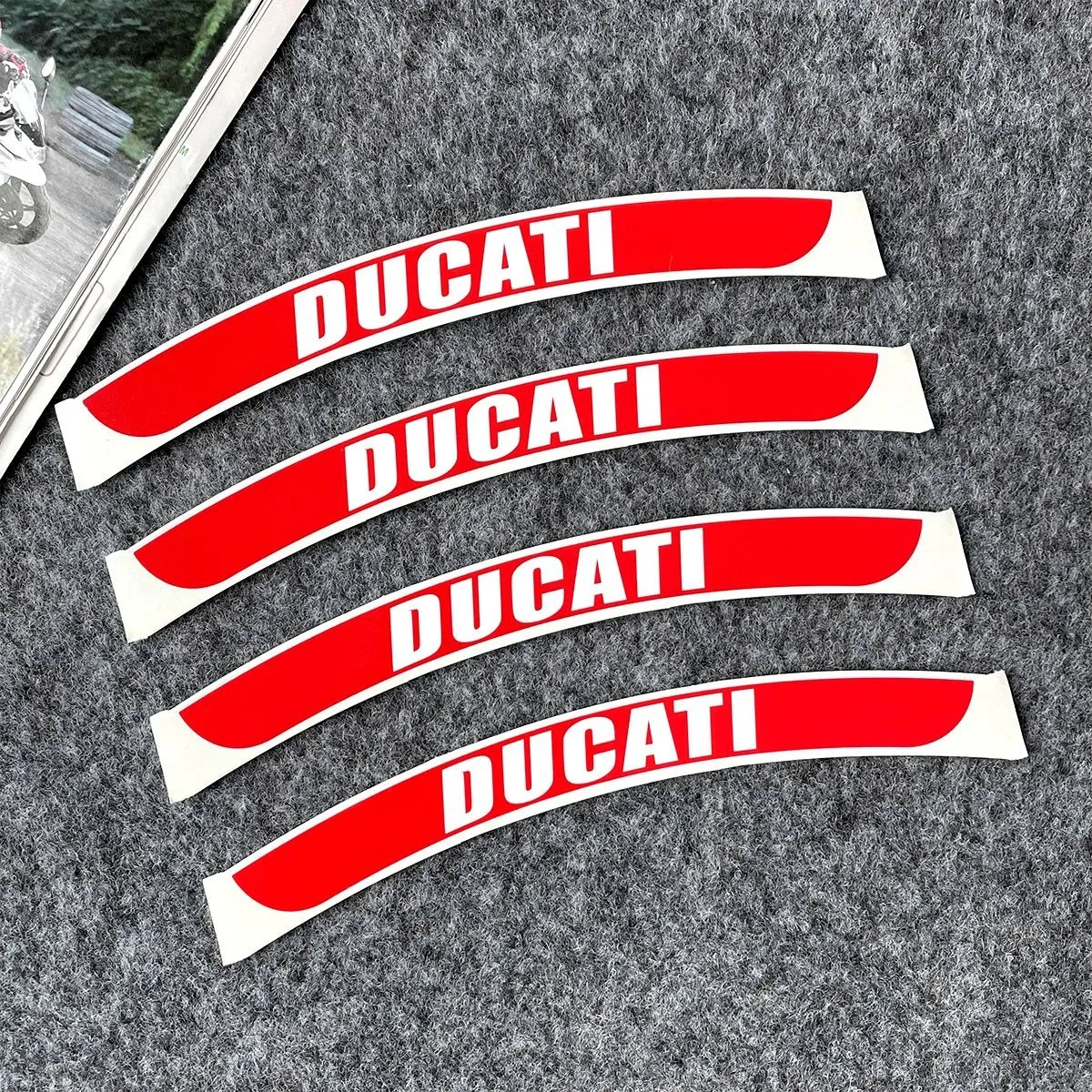 

Motorcycle Wheel Stickers Reflective Rim Decal DUCATI Logo Stripe Tape Accessories For DUCATI CORSE MONSTER 696 1198S 999S 999R