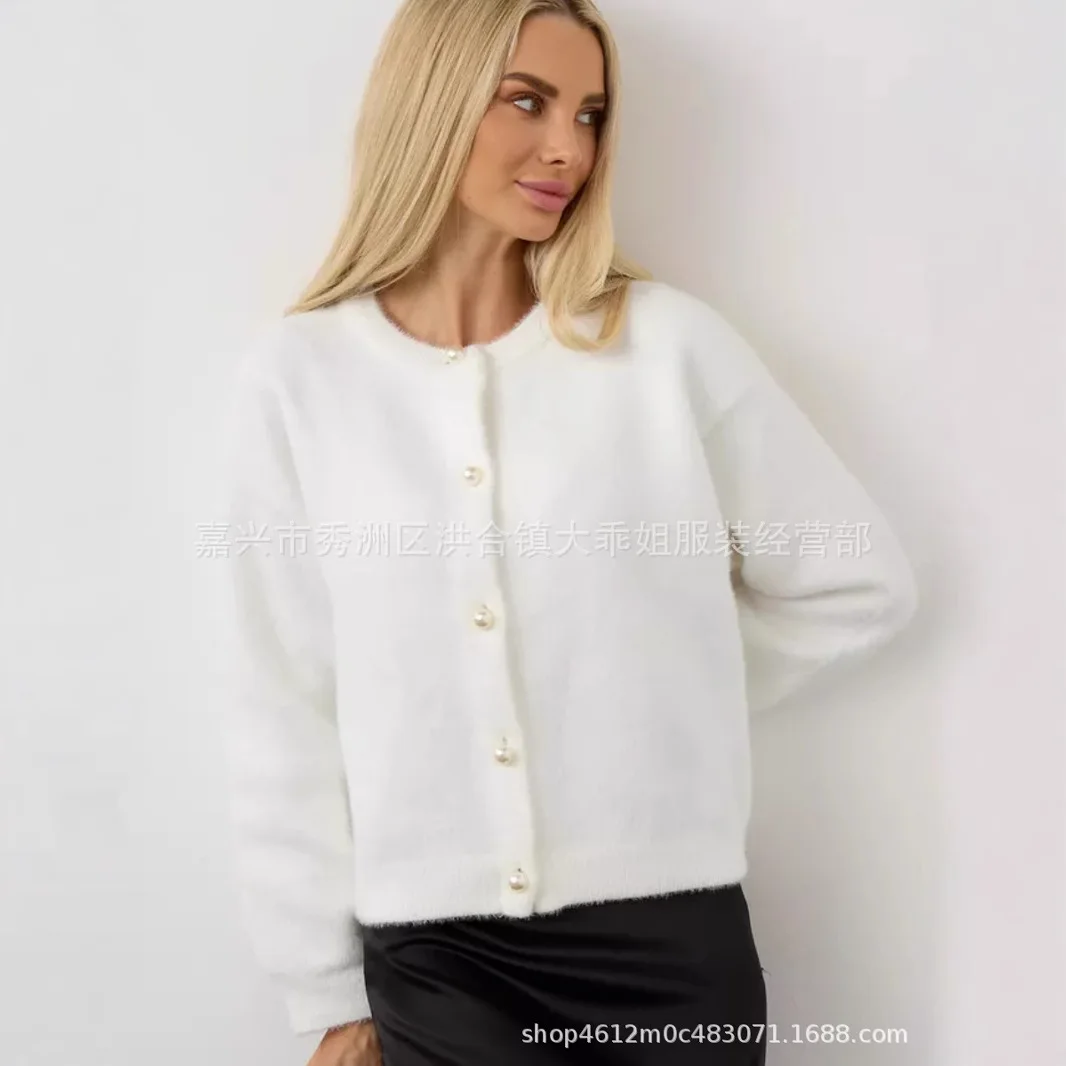 

Cozy Cardigan Oversized Loose Short Cardigan Soft Fluffy Plush Cardigan Feminine Warm Open Front Knit For Women Chic