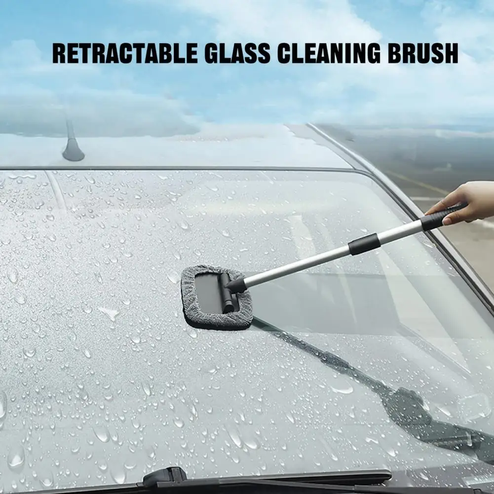 Cleaning Brush Expandable Car Window Cleaner Windshield Window Cleaner Tool with Long Handle Dirt Remover Brush Washable Pads