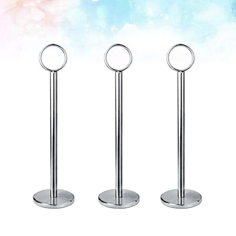 3 Pcs Wedding Table Number Round Note Pad Name Place Card Holders Menu Stand Memo Clip Business