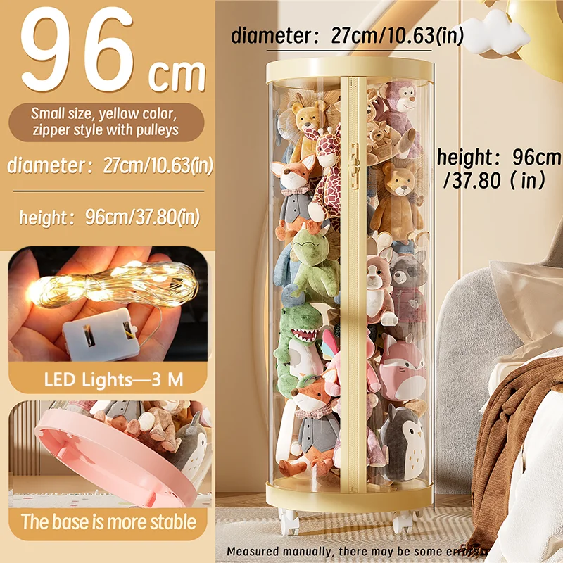Transparante pop opbergdoos knuffel organisatie speelgoed opbergbuis DIY rits bakken kind kerstcadeau kinderspeelgoed organisator