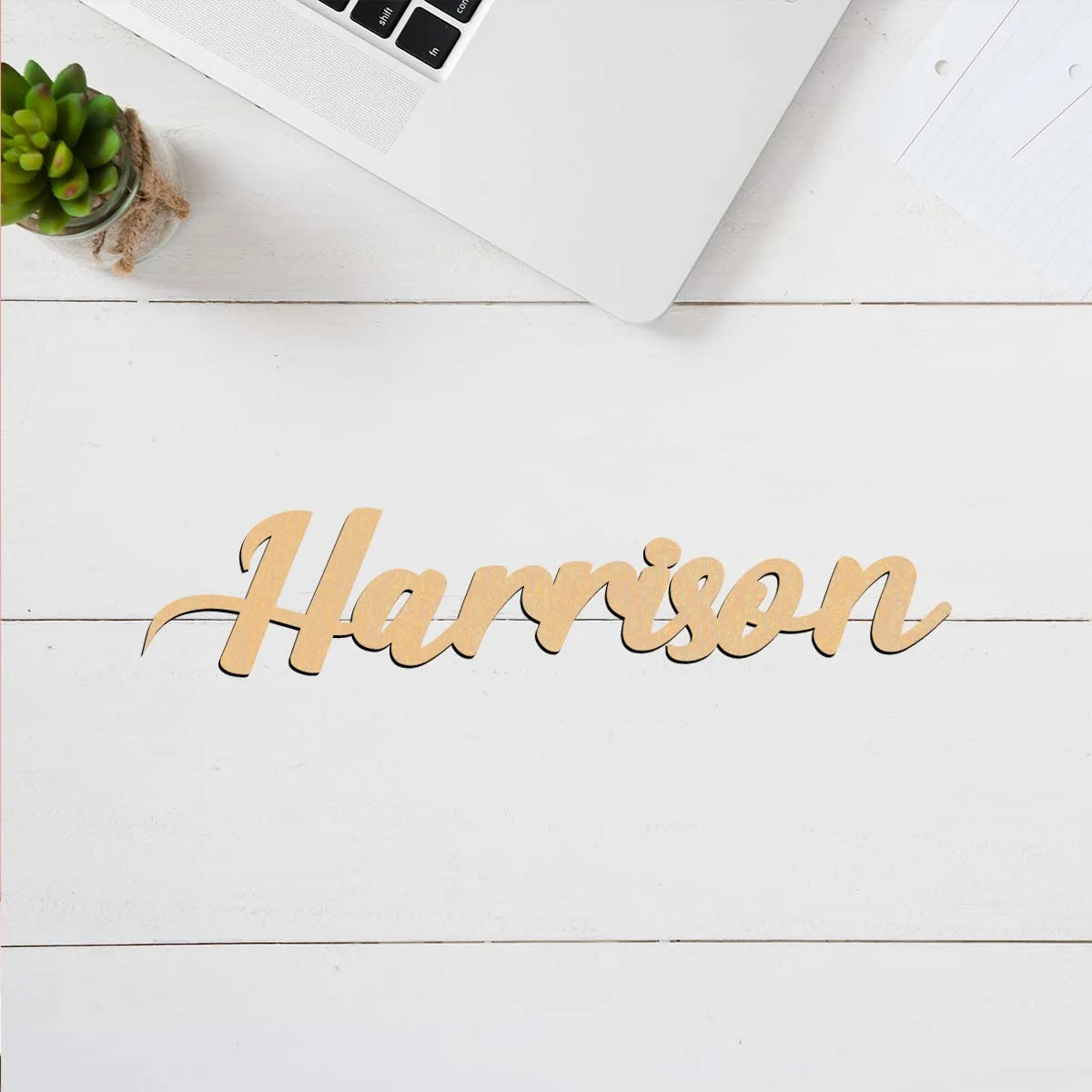 1pc Diy Harrison example Custom Text Wood Material Laser-Cut Sign Wooden Sign Vertical Orientation Door Hanging Decor