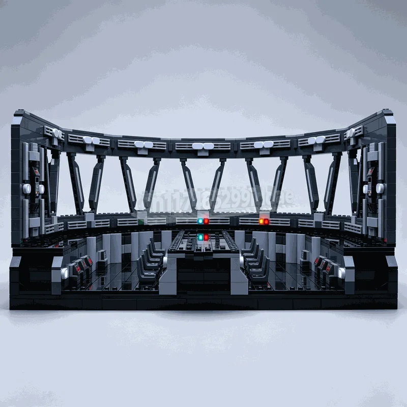 1682PCS MOC Sci Fi Galaxy Warship Command Bridge Diorama Scene Model Custom Building Blocks DIY Creative Assembly Collection Toy