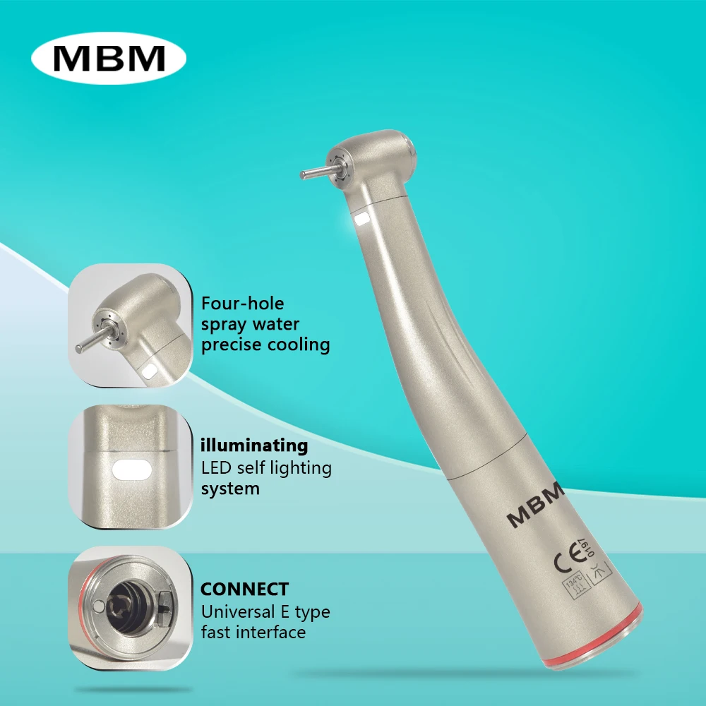 

MBM 1:5 Fiber Optic Contra Angle Handpiece Increasing Speed Internal Water E-type Dental Handpiece