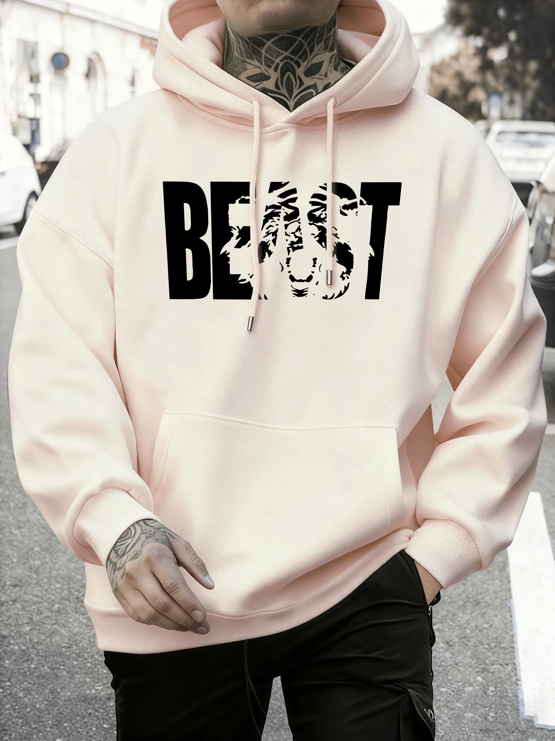 الوحش إلكتروني طباعة الرجال الشارع الهيب هوب هوديي عادية فضفاض كم طويل كل مباراة الصوف البلوفرات الناعمة س الرقبة للجنسين خمر