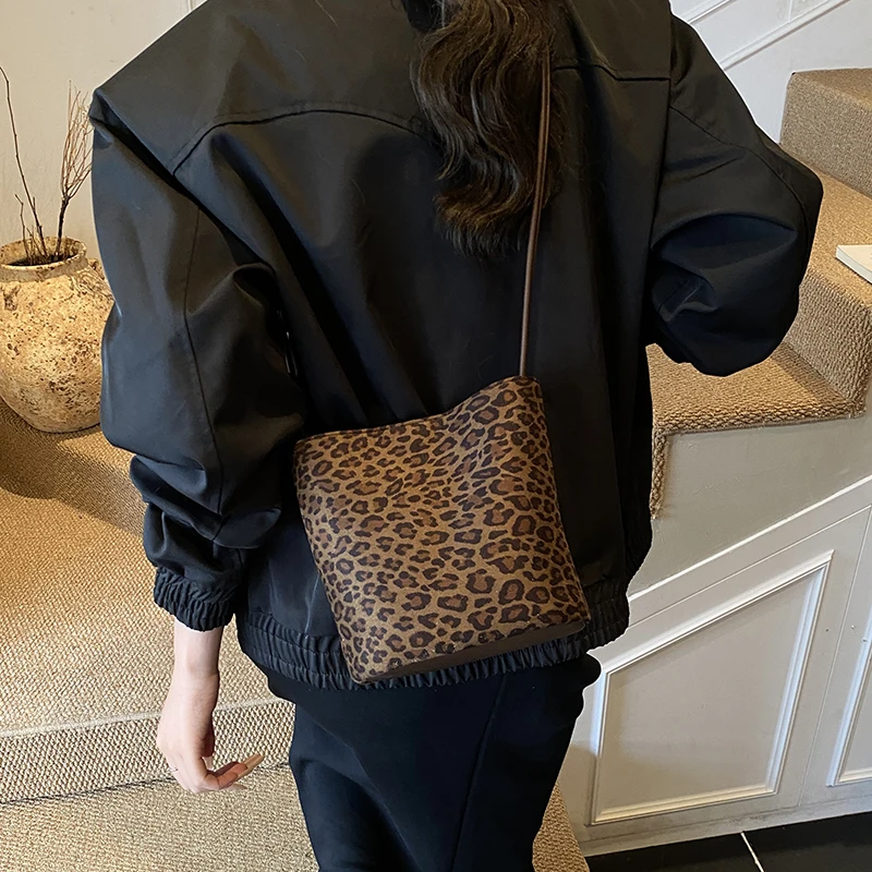 LEFTSIDE Design PU suede Leopard Shoulder Bags for Women 2025 New Winter Crossbody Bag Females ​Luxury Handbags and Purses - view 3