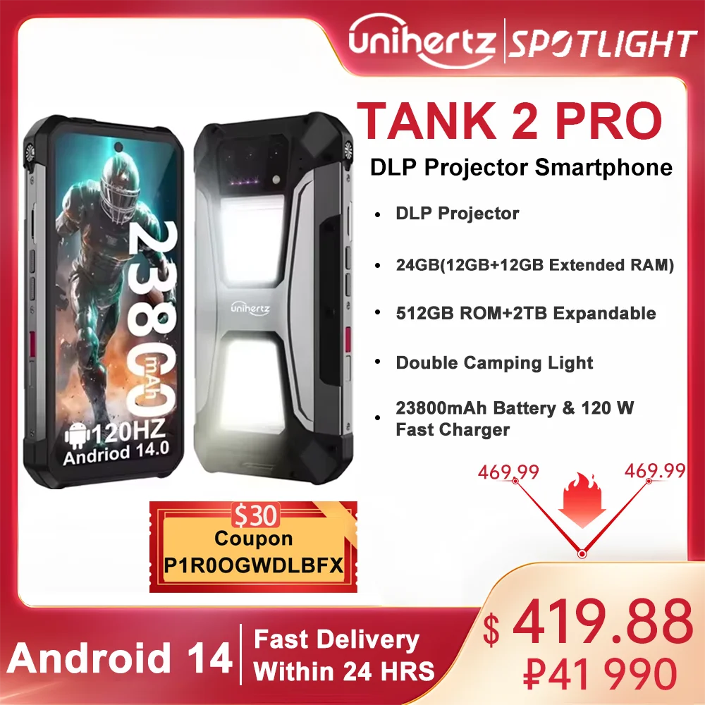 Unihertz Tank 2 PRO 8849 Rugged Smartphone with Projector 2