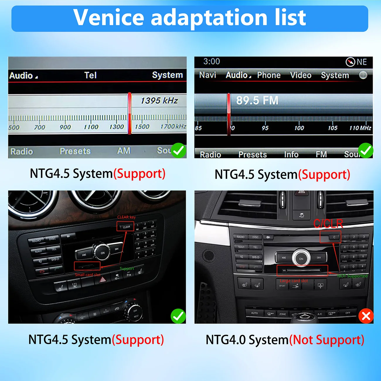 Wireless CarPlay Decoder for Mercedes Benz A B C E S GLA GLK ML SLK GLS NTG4.5 System Android Auto AirPlay CMS Support YT NF