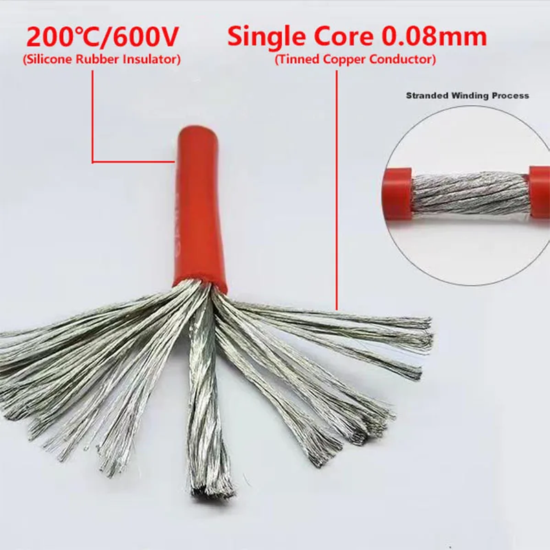 Super Soft Silicone Red and Black Tinned Copper Wire 8AWG 6AWG 4AWG 2AWG 0AWG Heat Resistant Car Battery Power Cable