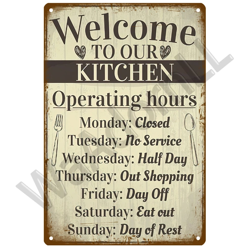 Vintage Decor Fast Food Tin Sign Plaque Metal Sign Retro Plate Cake Poster Wall Decor For Kitchen Cafe Diner Bar Pub Accessories