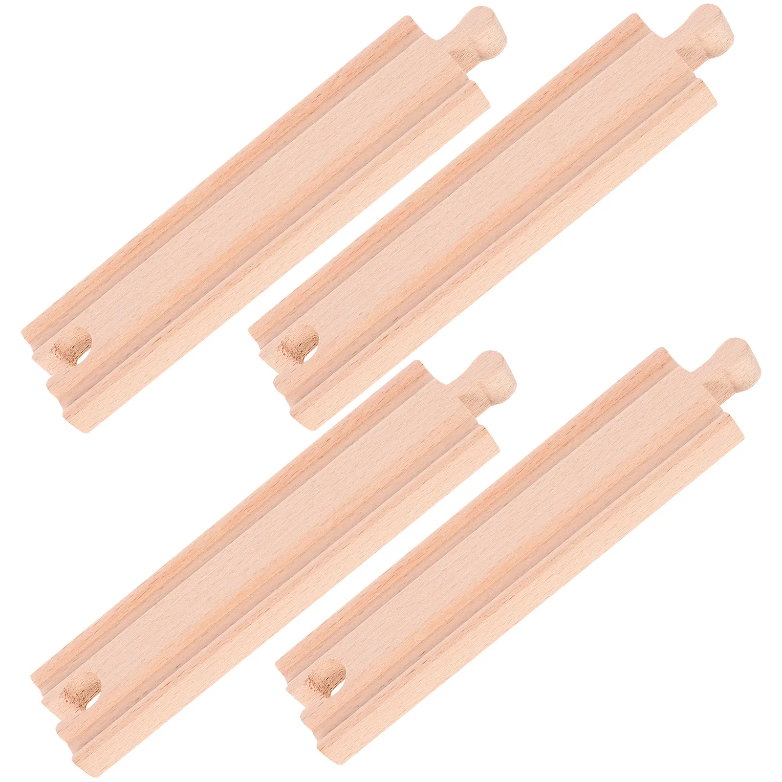 

4Pcs Wooden Train Track Set Accessories DIY Assembly for Kids Educational Railway Expansion and Scene Creation