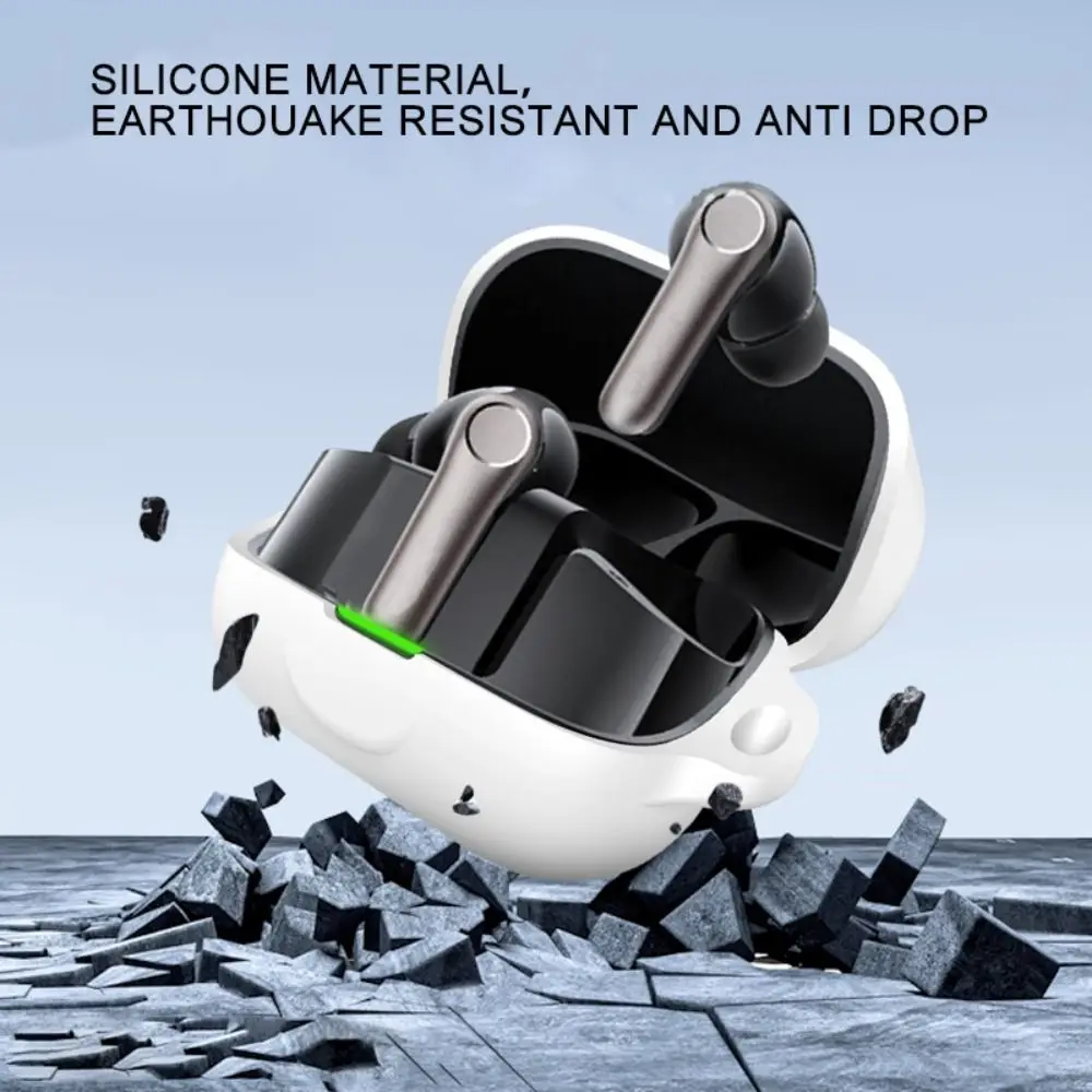 Silicone Earphone Case Anti Drop Dustproof Bluetooth Headphone Cover with Carabiner Colorful for EarFun Air Pro 4+