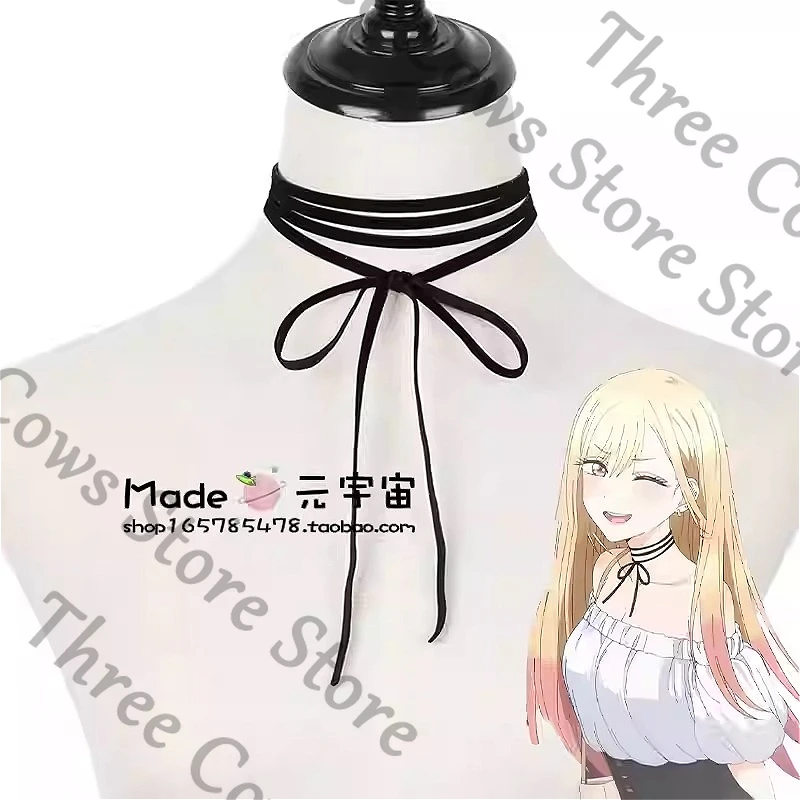 

Anime My Dress-Up Darling Kitagawa Marin Cosplay Cartoon Choker Lacing Collar Prop Necklace Mascot Pendants Halloween Xmas Gift