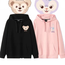 2024 Cartoon Disney Star Delu Bear Rabbit Couple Sweater Simple and Casual Loose Best Friend Dress Pullover Hooded Sweater Coat