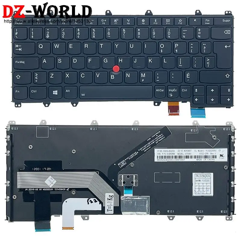 PT IT BR FR CFR CFA BE CFB Portuguese Canadian French Italian Brazilian Keyboard For Lenovo Thinkpad X380 Yoga 370 S1 4th AZERTY