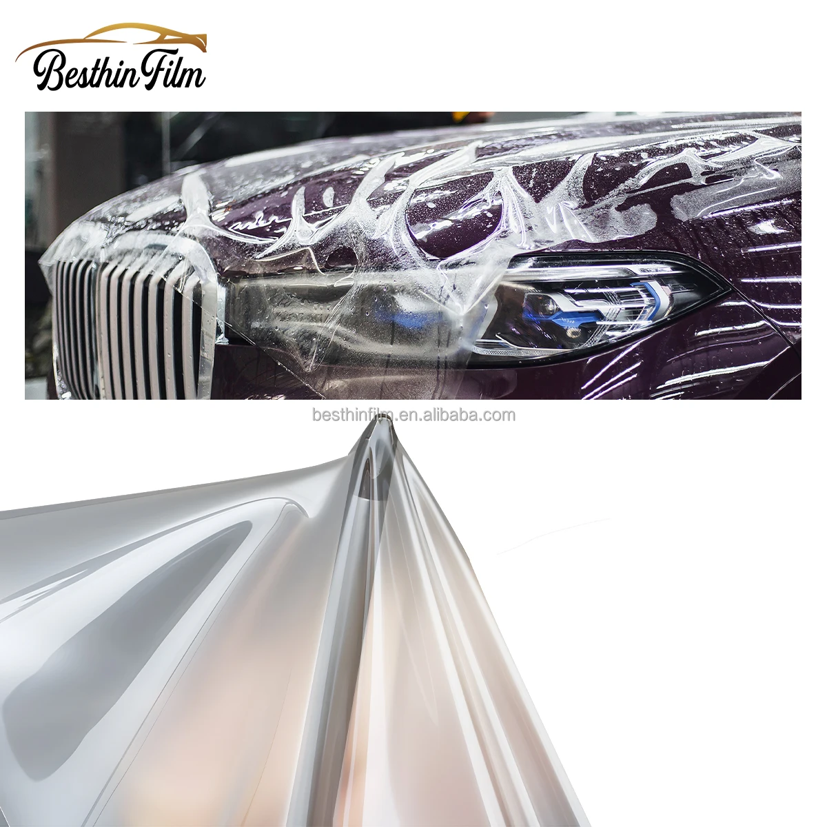 Penjualan Panas Kertas Pembungkus Mobil TPU Hijau Zaitun Hitam Matte PPF Dealer Anti-Gores Penyembuhan Diri Tahan UV Pengubah Warna Pembungkus Bodi