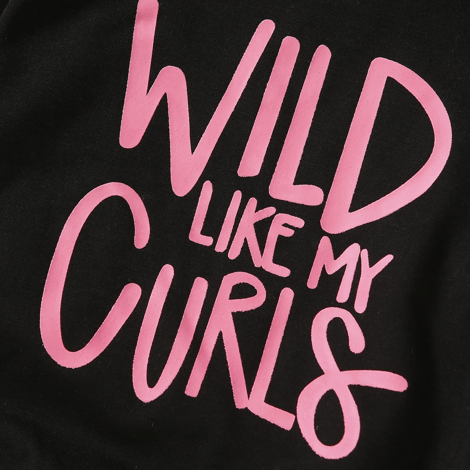 PatPat Toddler Girl Letter Print Casual Black Pullover Sweatshirt image 4