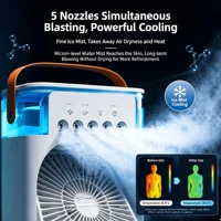 Ventilateur de climatisation portable USB Lenovo 5 trous, humidificateur à brume d'eau, lumière LED nocturne, ventilateur de bureau 2026 4