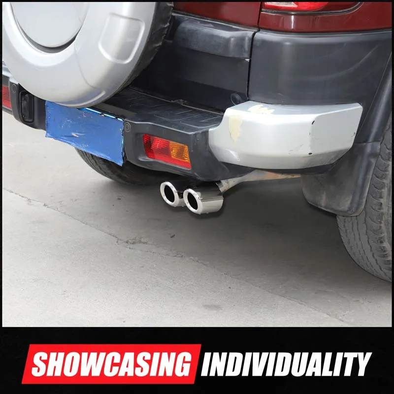 

Stainless Steel Exhaust Tip Cover Trim For Toyota FJ Cruiser 2007-2021 Polished Silver Bolt-On Exhaust Tailpipe End Outlet 1Pc