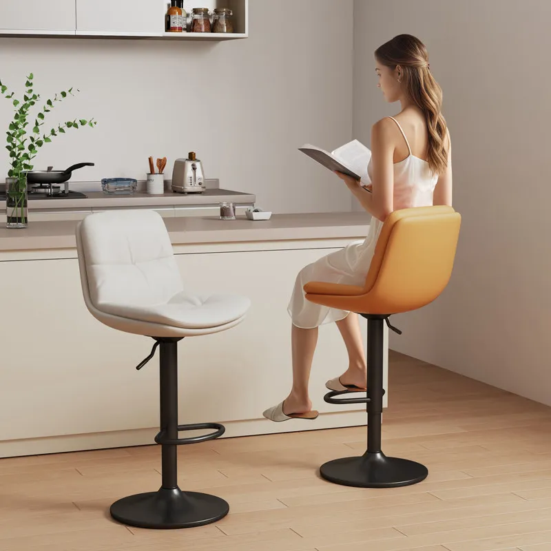 Nordic bar chair household modern simple backrest light luxury bar chair lift rotating cashier high bar stool