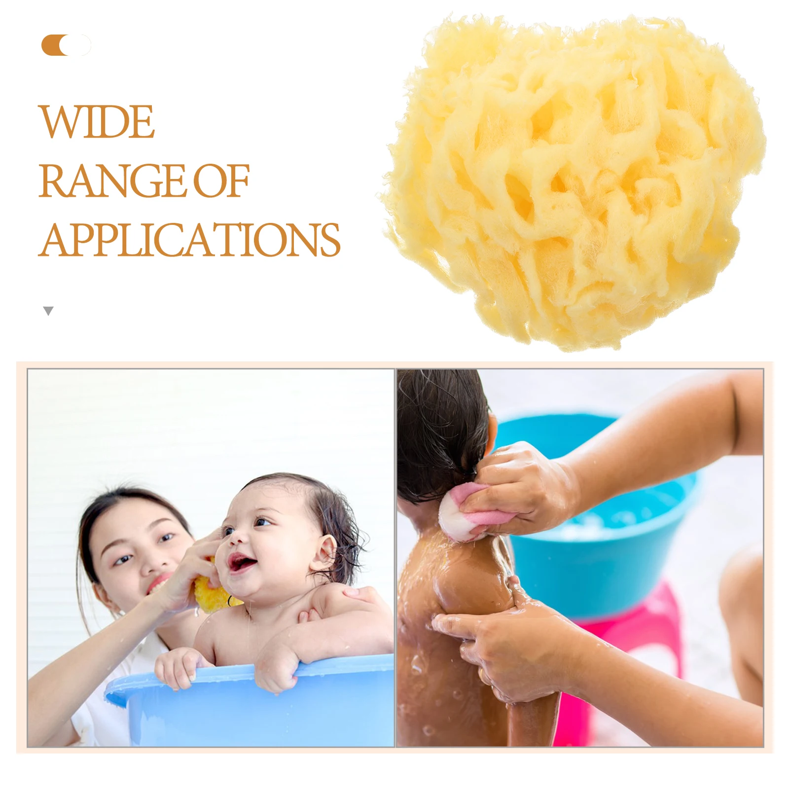 قطعة واحدة من إسفنجة البحر على شكل قرص العسل للاستحمام الطبيعي وتقشير بشرة الطفل من القطن الذهبي