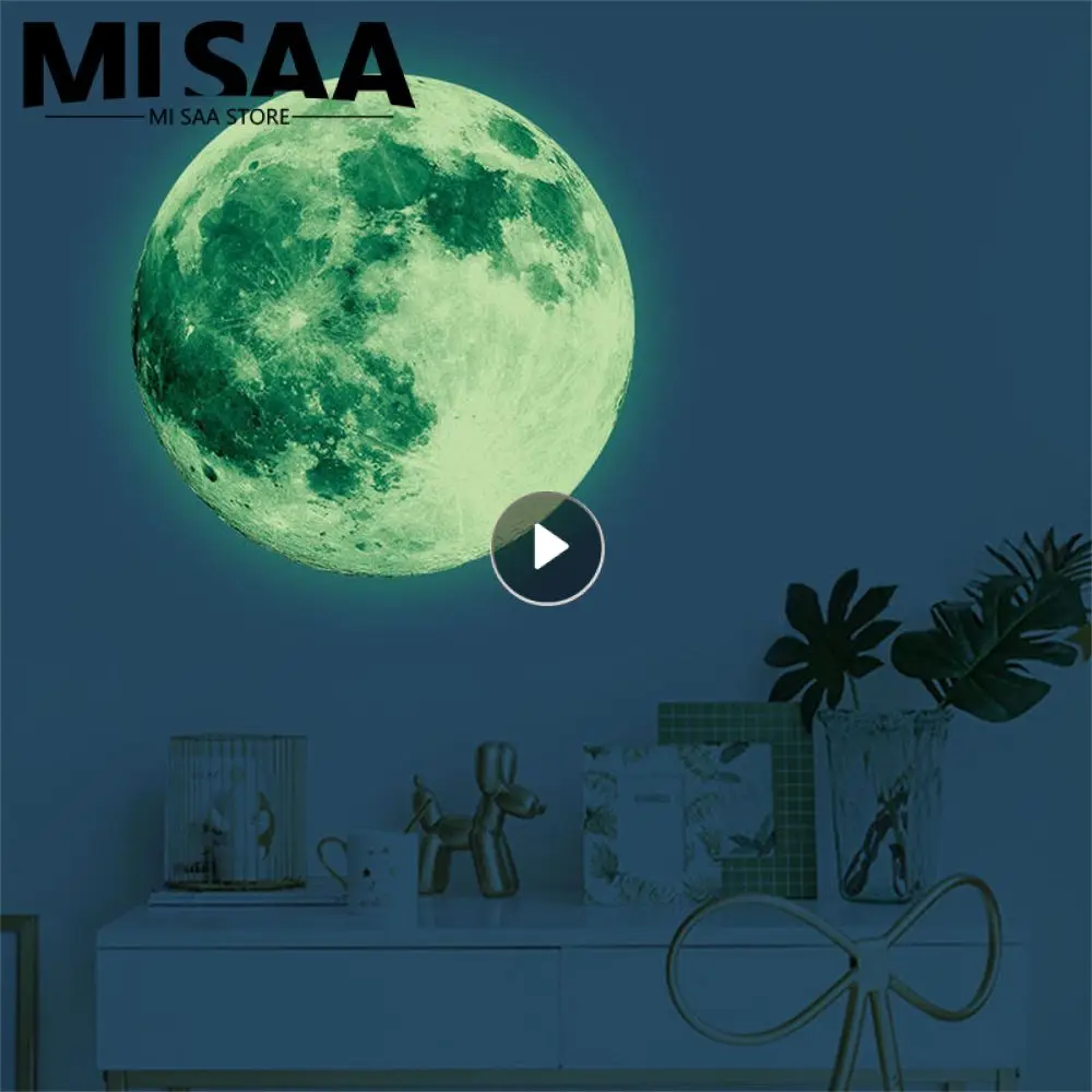 Güzel Diy floresan çıkartmalar çok yönlü moda Pvc duvar çıkartmaları dayanıklı 3d parlayan ay duvar Sticker estetik tasarım