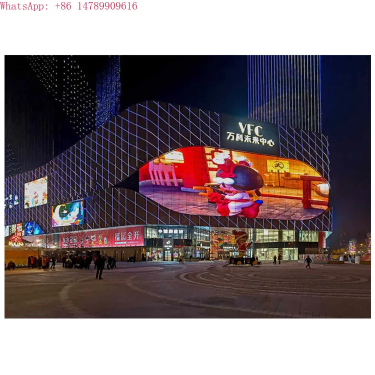 LED Flying Carpet DisplayManufactory OEM Semi Transparent Flat Screen Curtaij Wall Show Attached Circular Advertising Transparen