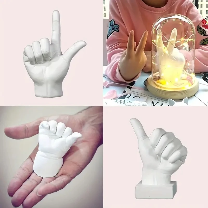 3D Handmade Hand Mold Casting Clone Powder Kit DIY Couples Hand Holding Statue Molding Crafts For Adult Child Friends