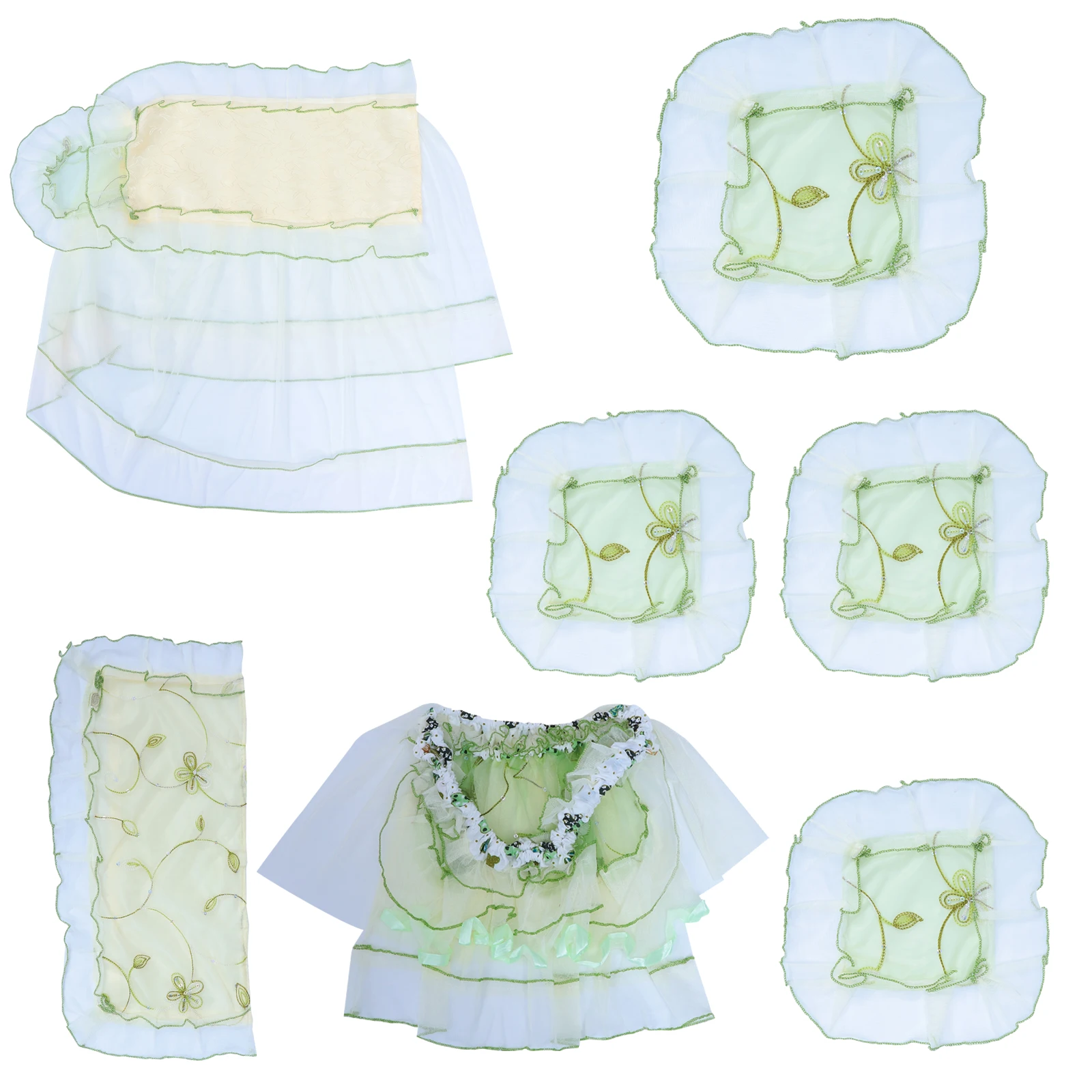 

7pcs Cover Set Protective Accessories Monitor Dust Cover Computer Accessories Desktop Monitor Covers Lace Design Reusable