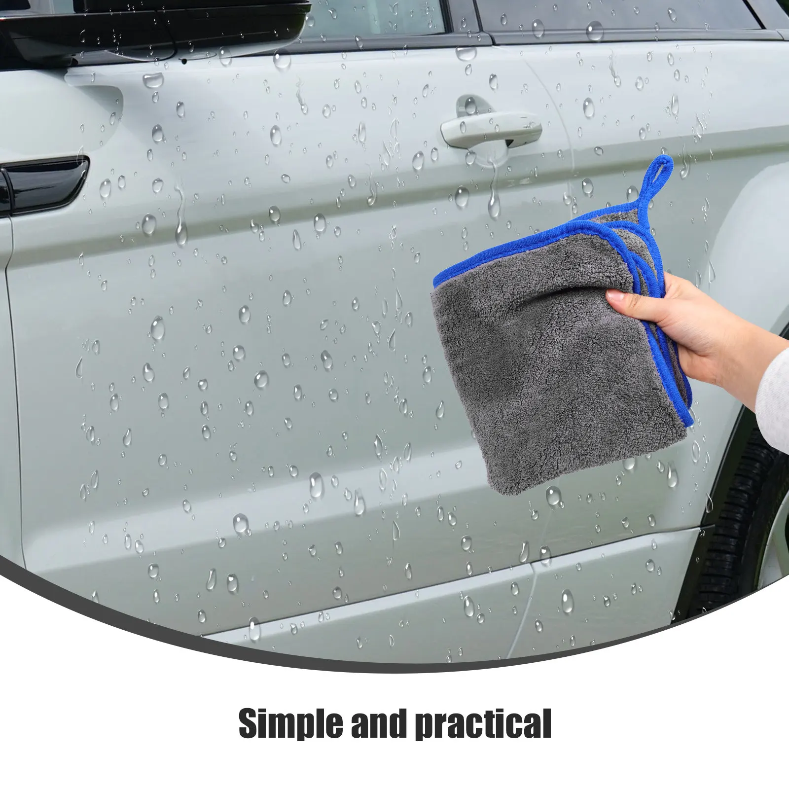 3Pcs Ultra Absorbent Coral Fleece Cleaning Cloths for Cars Auto Detailing Streak-Free Lint-Free Drying Towels Car Wash Household
