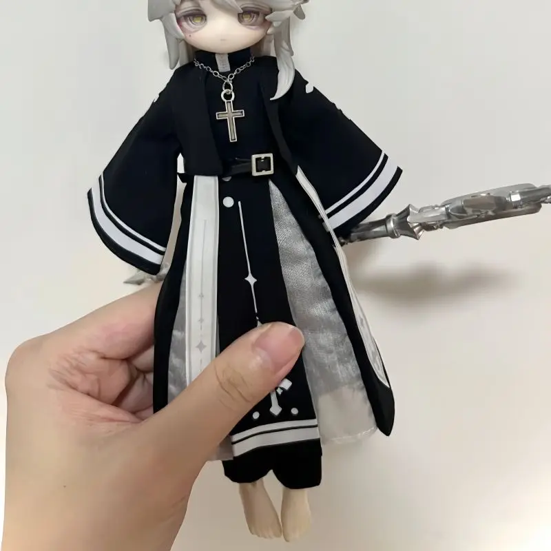 

Doll's Clothes Suit for 21cm Bjd Doll 1/8 Coat+Dress+Pants+Belt+Necklace Girl Toys Dress Up Play House Doll Accessories, No Doll