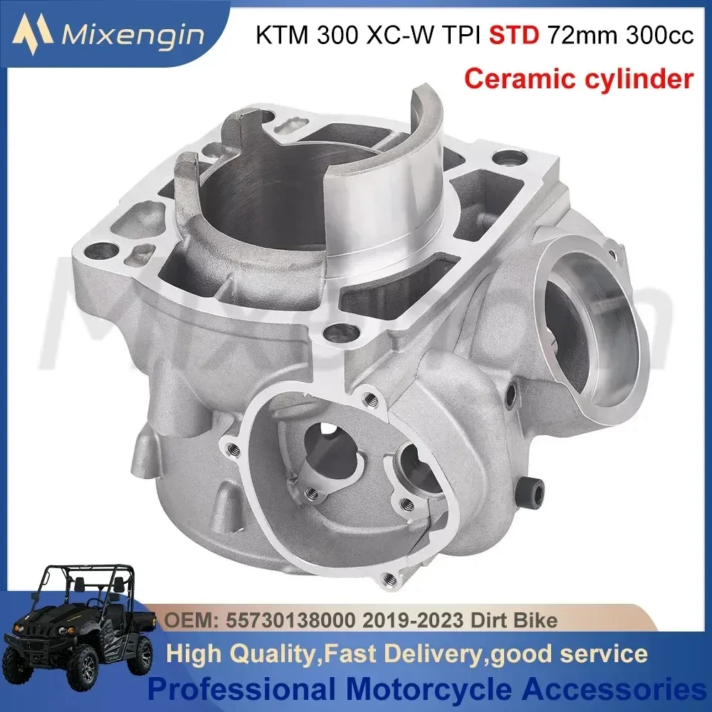 STD 72mm 300cc Ceramic Cylinder Block For KTM 300 XC TPI 300 XC-W TPI Six Days Erzbergrodeo 55730138000 2019-2023 Engine Parts