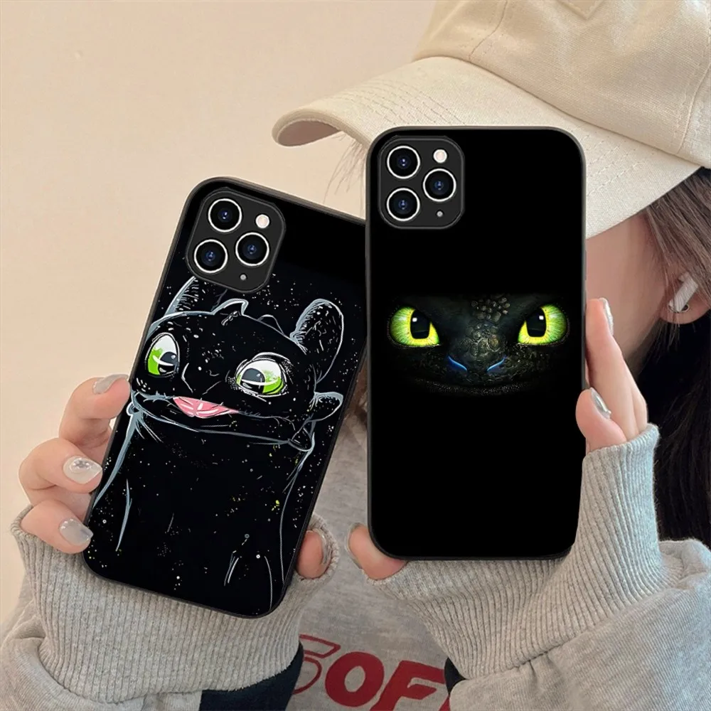 Cartoon T-Toothless Phone Case For Iphone 15 11 13 14 Pro Max 7 8 Plus X Xr Xs Max 16pro 12mini Cover Case