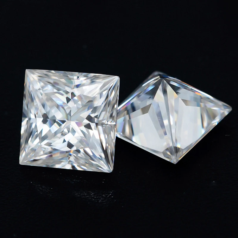 D Color Moissanite Stone With Certificate Princess Cut GRA Certified Moissaita Loose Stone Moisanite Gemstone Pass Tester