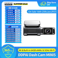 DDPAI Dash Cam Mini5 4K UHD DVR Car Camera Recorder Car Dash Camera Recorder GPS eMMC built-in Storage 5GHz Wi-Fi SR2.0
