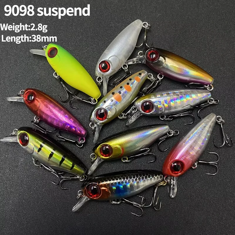 

38mm 2.8g Suspend Minnow Fishing Lure Freshwater Mini Artificial Bait Wobblers For Trout Perch Stream Fishing Tackle Accessories