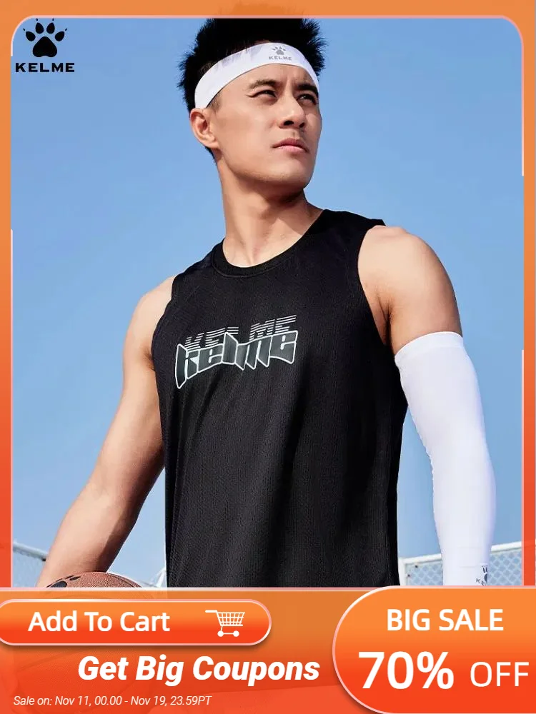 

Kelme Sleeveless Vest For Men's Basketball Football Sports Breathable T-shirt Camisole Running Fitness Sports Tank Top