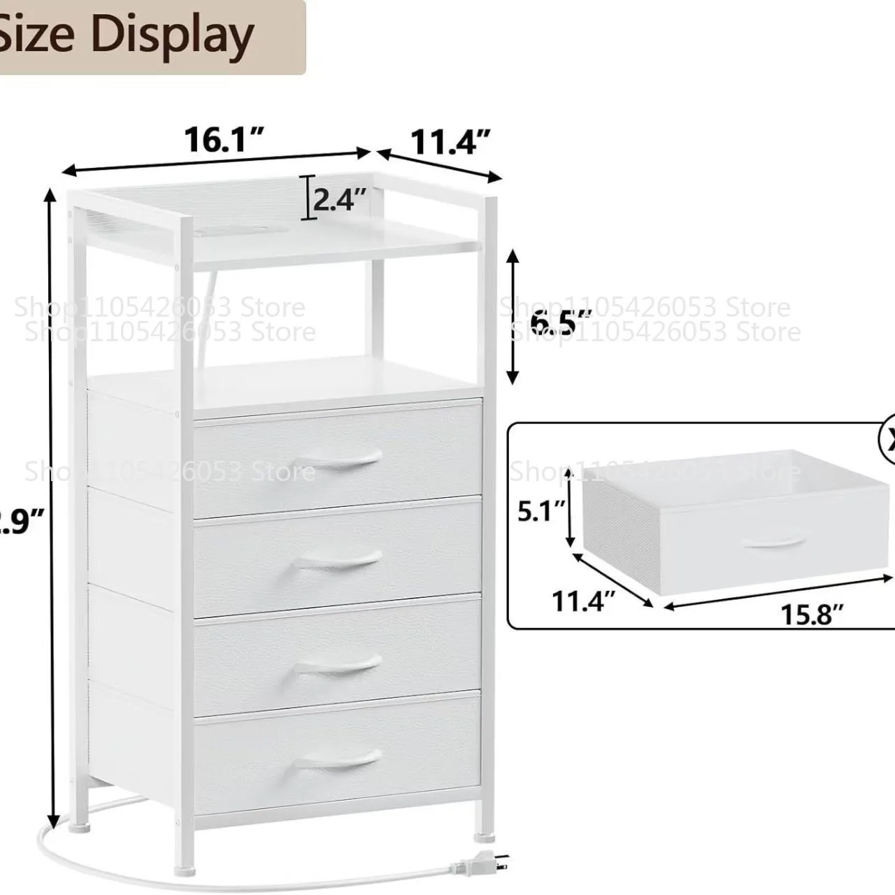 Household bedside table with drawer lamp power strip Bedroom storage cabinet Side cabinet