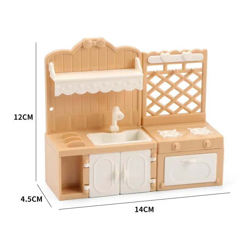1/12 Scale Dollhouse Miniature Kitchen Display Cabinet Set Pretend Play Toy
